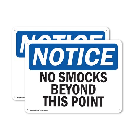 Signmission No Smocks Beyond This Point OSHA Notice Sign, Plastic, 24in W x 18in L, 2PK OS-2PACK-NS-P-1824-L-14798